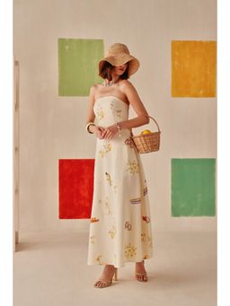 Sage By Mala - Cream Floral Printed Lyra Dress