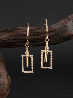 E2O - Gold Plated Stones Crafted Contemporary Drop Earring