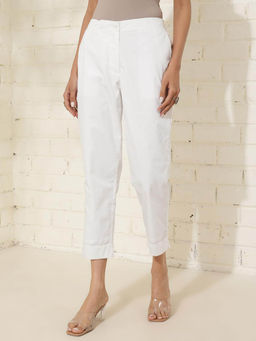 Fabindia - Women White Solid Pant