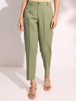 Fabindia - Women Green Solid Pant