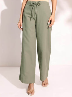 Fabindia - Women Green Solid Pant