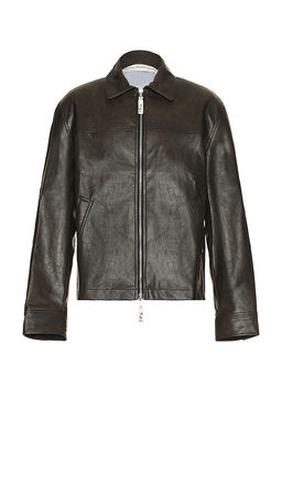 Advisory Board Crystals - Aged Faux Leather Zip Jacket