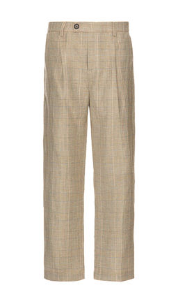 Corridor - Plaid Linen Pleated Trouser
