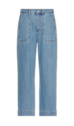 KAPPY DESIGN - One Tuck Wide Fatigue Denim Jeans
