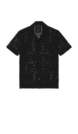 Vince - Knit Crochet Short Sleeve Button Down Shirt