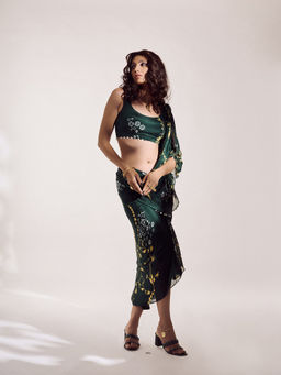 AMKA INDIA - Madrid Pre-draped Saree with Stitched