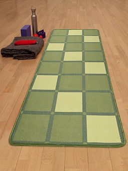 Saral Home - Hand Woven Microfiber Washable Yoga Mat-Green-70X170 Cm