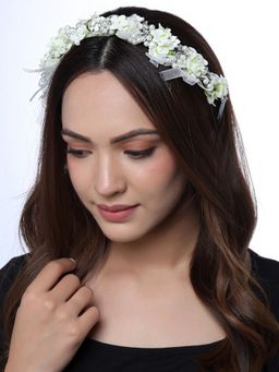 Yellow Chimes - Women White Floral Tiara