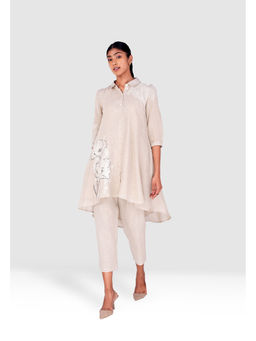 Kaveri - Nude Pindrop Ice Cream Cone Kurta with Pant (Set of 2)