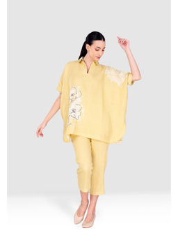 Kaveri - Yellow Pindrop Square Co-Ord (Set of 2)