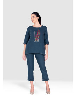 Kaveri - Blue Flute Pipes Talia Co-Ord (Set of 2)