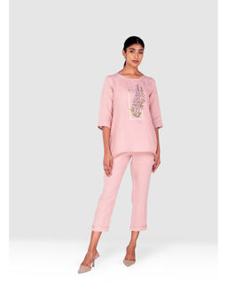 Kaveri - Pink Flute Pipes Talia Co-Ord (Set of 2)