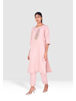 Kaveri - Blue Flute Pipes Kurta with Pant (Set of 2)