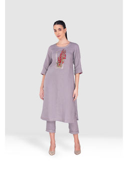 Kaveri - Pink Flute Pipes Kurta with Pant (Set of 2)