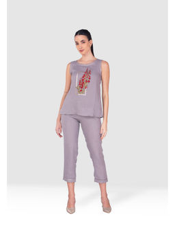 Kaveri - Grey Flute Pipes Roots Co-Ord (Set of 2)