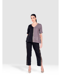 Kaveri - Black Gilded Edge Co-Ord (Set of 2)