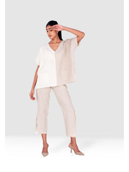 Kaveri - Off White Gilded Edge Co-Ord (Set of 2)