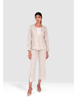 Kaveri - Nude Gilded Edge Co-Ord (Set of 3)