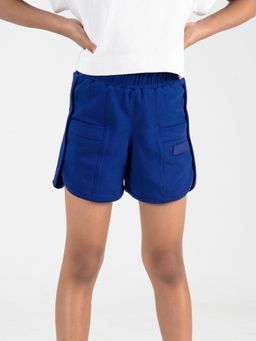 Doto Kids - Navy Blue Girls Cotton Shorts