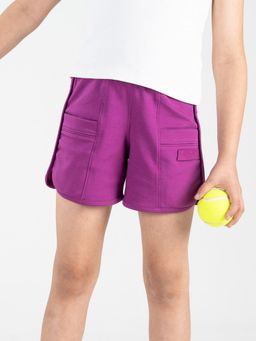 Doto Kids - Magenta Girls Cotton Shorts