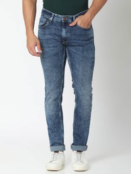 Spykar - Mid Blue Cotton Regular Fit Narrow Length Jeans for Men (rover)