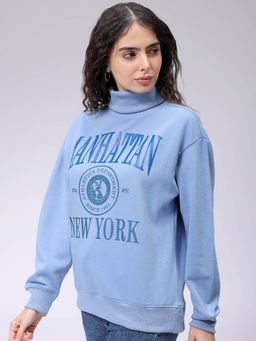 Freehand - Womens Blue Typography Sweatshirt