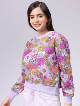 Freehand - Womens Lavender Floral Sweatshirt