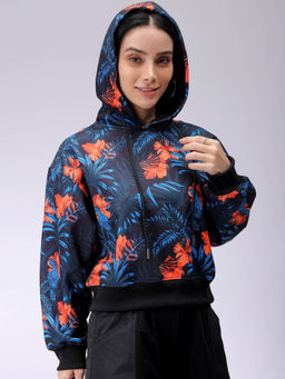 Freehand - Womens Black Floral Hoodie
