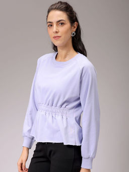 Freehand - Womens Lavender Solid Sweatshirt