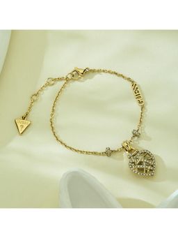 Guess - Heart Cage Gold-Plated Stainless Steel Bracelet For Women (S)