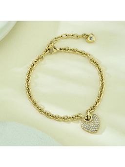 Guess - Crazy In Love Gold-Plated Stainless Steel Bracelet For Women (L)