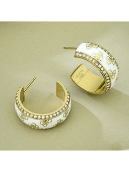 Guess - 4G Loop Gold-Plated Stainless Steel Earrings For Women
