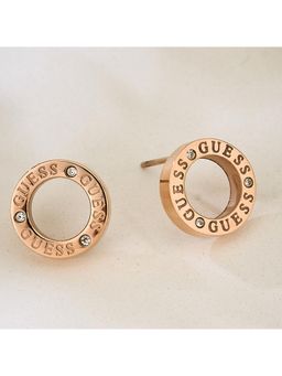 Guess - Circle Lights Rose Gold-Plated Stainless Steel Earrings For Women