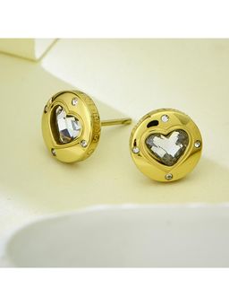 Guess - Rolling Hearts Gold-Plated Stainless Steel Earrings For Women