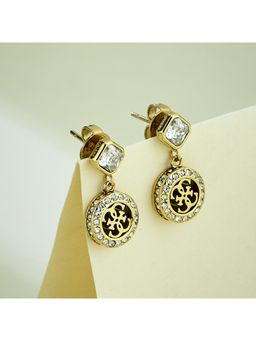 Guess - 4G Crush Gold-Plated Stainless Steel Earrings For Women