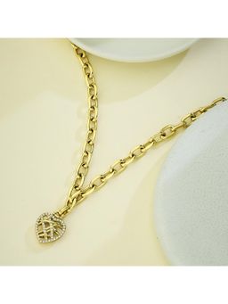 Guess - Heart Cage Gold-Plated Stainless Steel Necklace For Women
