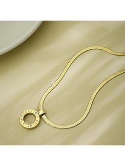 Guess - Circle Lights Gold-Plated Stainless Steel Necklace For Women