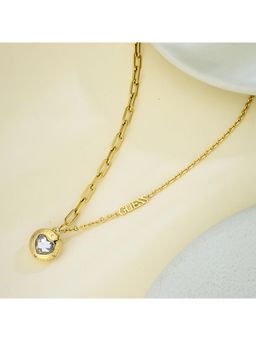 Guess - Rolling Hearts Gold-Plated Stainless Steel Necklace For Women