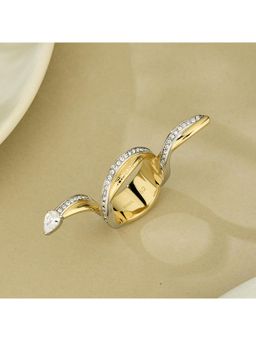 Guess - Twist Gold-Plated Stainless Steel Ring For Women (S)