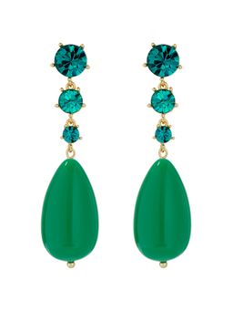 Ted Baker - Green and Teal Crystal Pear Pearsti Statement Drop Earrings