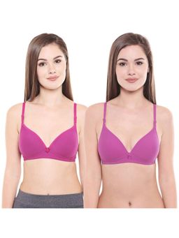 Bodycare - Pack Of 2 Lightly Padded T-Shirt Bra - Multi Color
