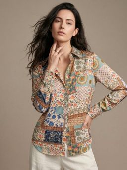 Outzidr - Multi-Color Full Sleeves Printed Shirt
