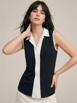 Outzidr - Monochrome Sleeveless Shirt