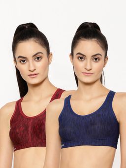 Floret - Wirefree Removable Pads Sporty Bra - Multi-Color