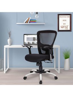 Savya Home - Beatle Mid-Back Mesh Ergonomic Chair Black