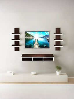 Savya Home - Brown Set Top Box Wall Shelves (Pack of 3)