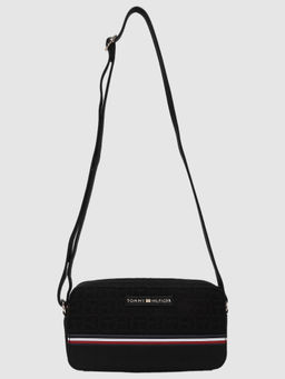 Tommy Hilfiger - Logo Black Polyester Sling Bag