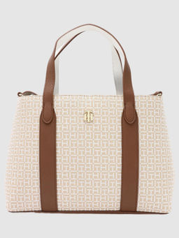 Tommy Hilfiger - Logo Tan Pvc Handbags