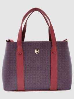 Tommy Hilfiger - Logo Maroon Pvc Handbags