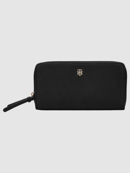 Tommy Hilfiger - Solid Black Pu Zip Around Wallet